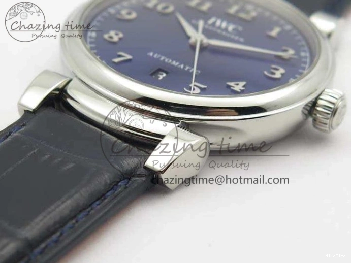 MIROTIME 0201 MoistureWicking Da Vinci IW356601 SS MKF 1:1 Best Edition Blue Dial On Black Leather Strap A 7233